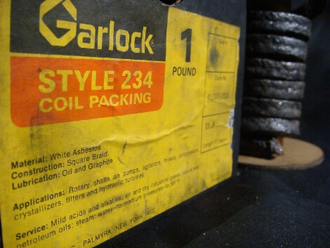 Yellow Garlock coil packing label