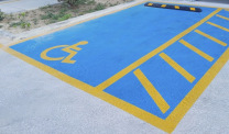 Handicapped parking spaces in the parking lot