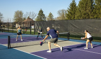 Pickleball Player Returning a Volley