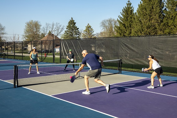 Pickleball Player Returning a Volley