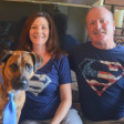 Ron Yutko, peritoneal mesothelioma survivor, with his wife and dog