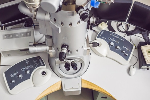 Transmission electron microscope in a scientific laboratory