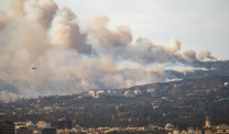 Wildfire in Pacific Palisades, Los Angeles, January 8, 2025, images from Koreatown towards Getty Center and Brentwood.