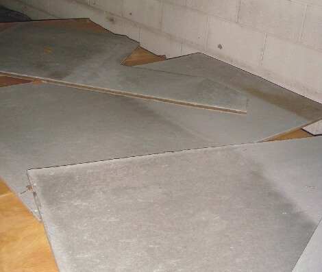 Flat gray cement sheets