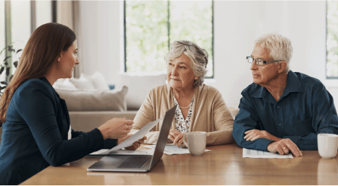 lawyer assisting an older couple