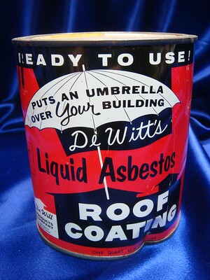 Example container of liquid asbestos roof coating