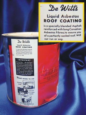 De Witt;s Liquid Asbestos roof coating