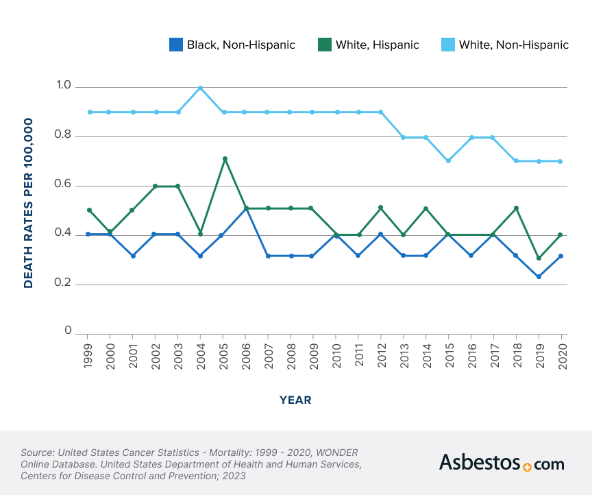 Mesothelioma death rate by race and ethnicity