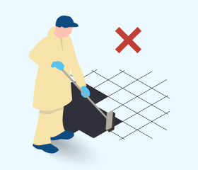 Illustration of person removing asbestos