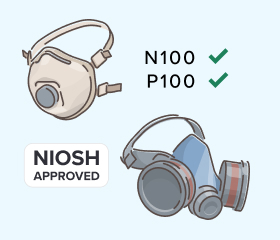 Illustration of NIOSH-approved respirators