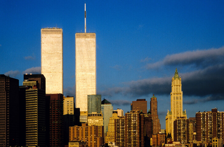 Twin Towers in the sunset.